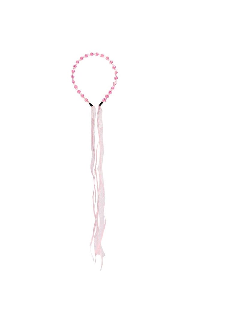 AccessHer Pink Stone Studded Lace Hairband for party, casual wear for women and girls - Image 3