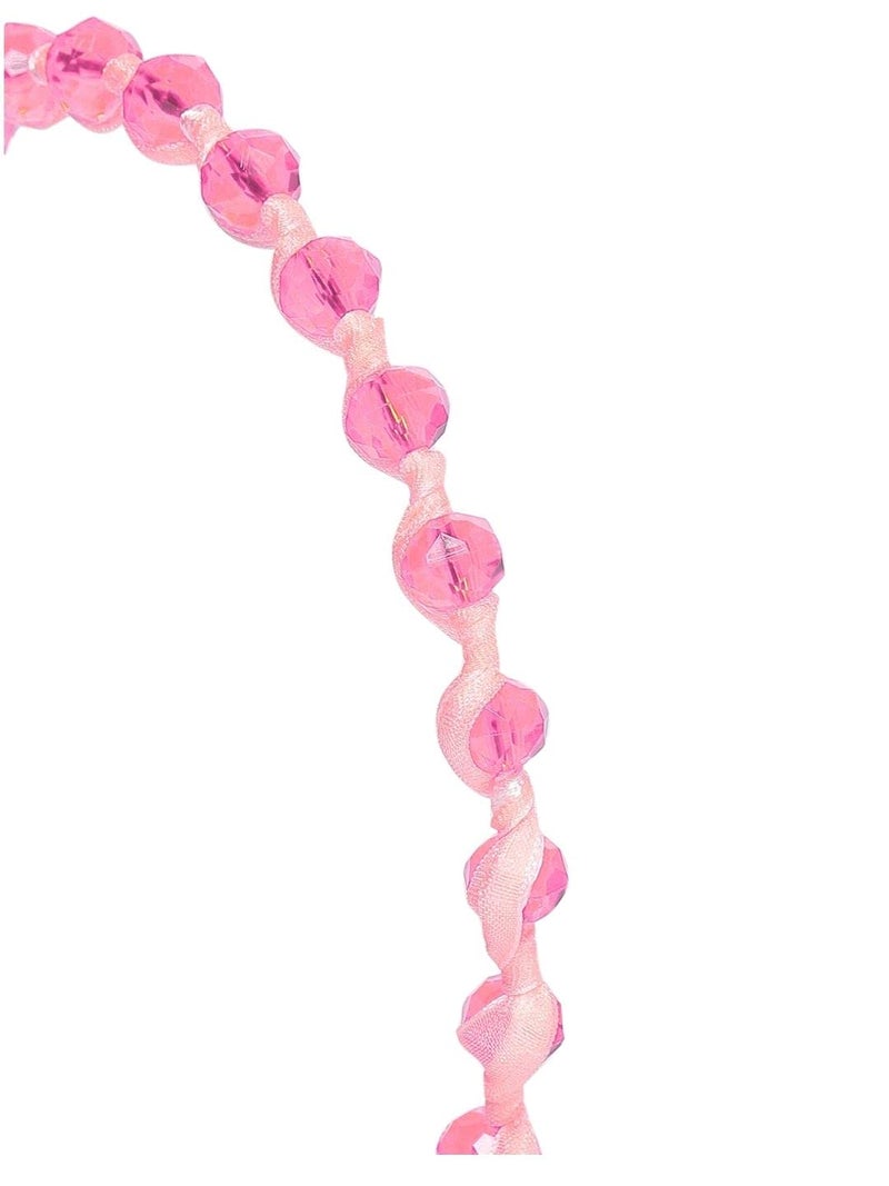 AccessHer Pink Stone Studded Lace Hairband for party, casual wear for women and girls - Image 4