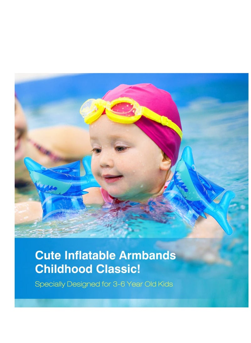 SYOSI Inflatable Swim Floater Sleeves for Kids, Swimming Rings, Cartoon Swimiming Armbands Floaties Water Wings Floatation Sleeves, Pool Water Sports Learning Swim Training Aids - Image 2