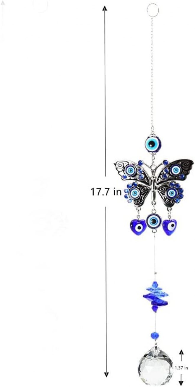 MENGSOOD Evil Eye Car Hanging Ornament Blue Evil Eye for Rear View Mirror Evil Eye and Good Luck Charm Window Hanging Sun Catcher Car Amulet Ornament for Protection & Blessing (1pcs Round) Field test upgraded craftsmanship - Image 3