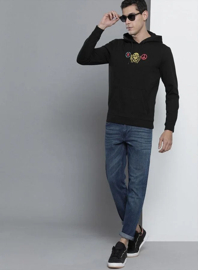 The Indian Garage Co Men Regular Fit Typographic Round Neck Full Sleeves Sweatshirt