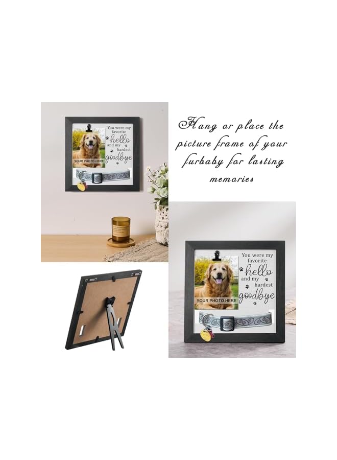 The Bros Pet Loss Gift, Memorial Sympathy Gifts For Loss Of Dogs Cats, Pet Memorial Picture Frame With Collar Holder, Dog Memorial Gifts For Loss Of Dog, Cat Memorial Gift, My Hardest Goodbye - Image 2