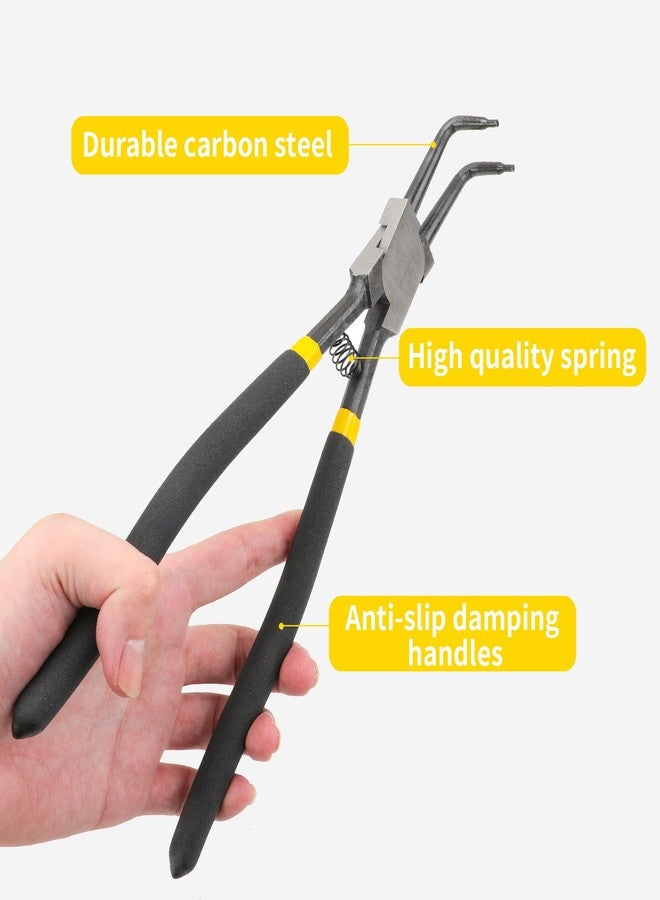 KEJJNYER 8 Pcs Extra Long Snap Ring Pliers with Hook Set, 13 inch Circlip Pliers Heavy Duty, Internal External C Clip Tool Straight Bent Jaws Retaining Ring Remover - Image 5