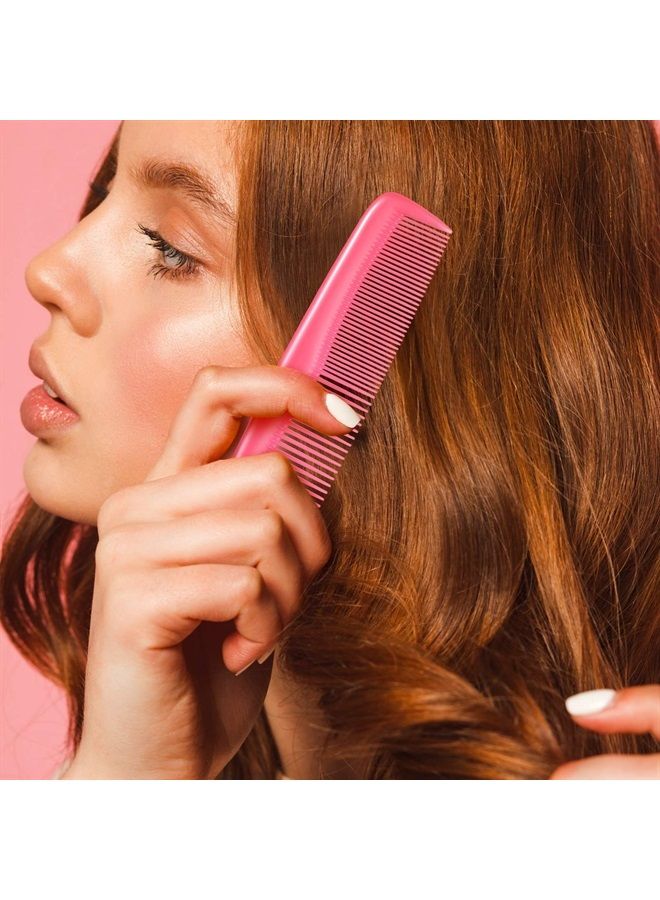 Leinuosen 12 Pieces Hair Combs Set Pocket Fine Plastic Hair Combs for Women and Men, Fine Dressing Comb (Pink) - Image 2