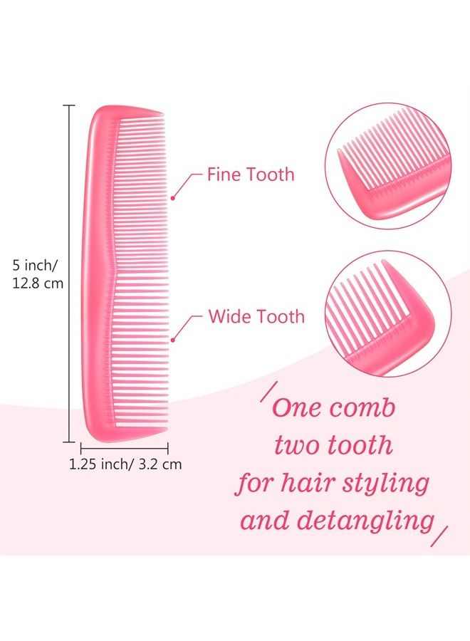 Leinuosen 12 Pieces Hair Combs Set Pocket Fine Plastic Hair Combs for Women and Men, Fine Dressing Comb (Pink) - Image 3