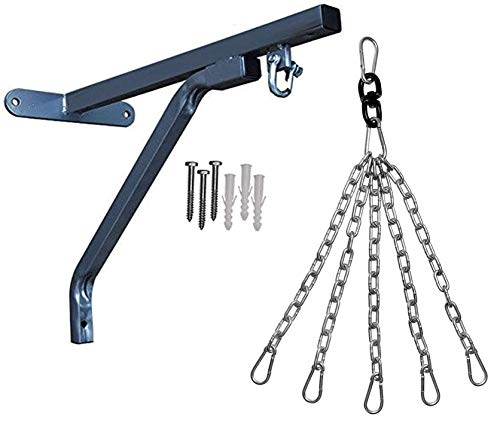 IWIN Our Heavy Duty Punching Bag Bracket/Boxing Heavy Punching Bag Hanging Wall Mounted Stand with Bolts and Fasteners with Hanging Chain (Chrome), Standard - Image 1