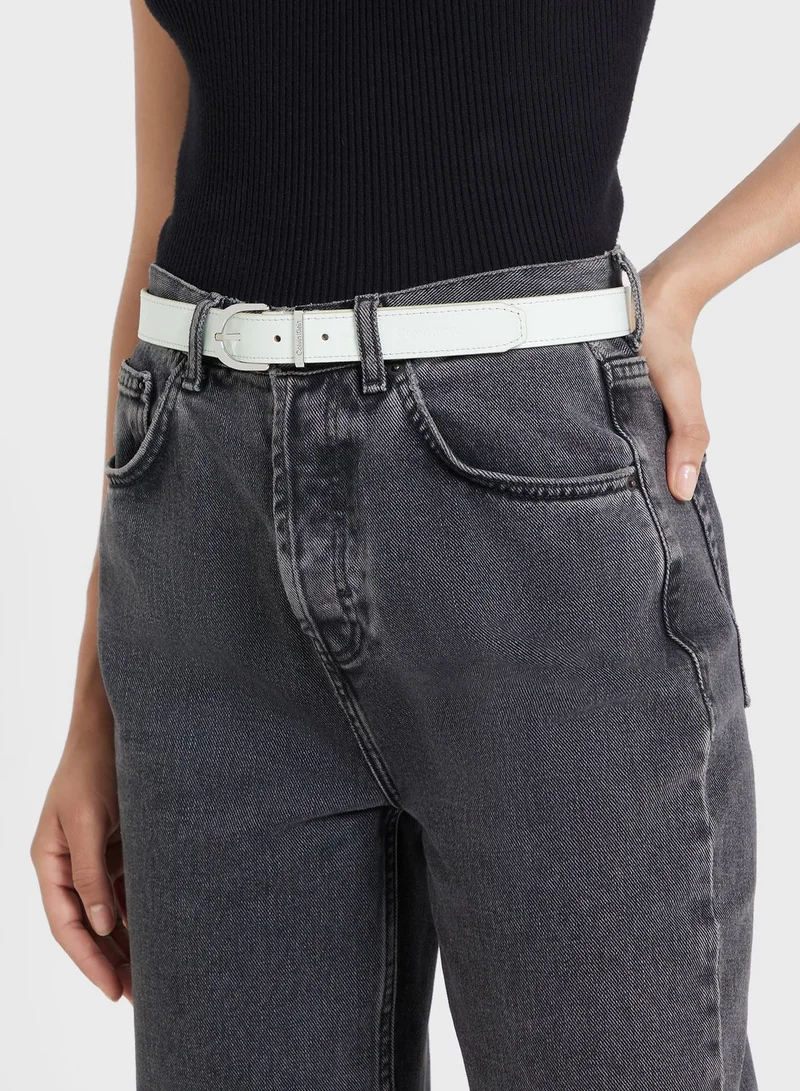 CALVIN KLEIN Round Buckle Logo Loop Belt