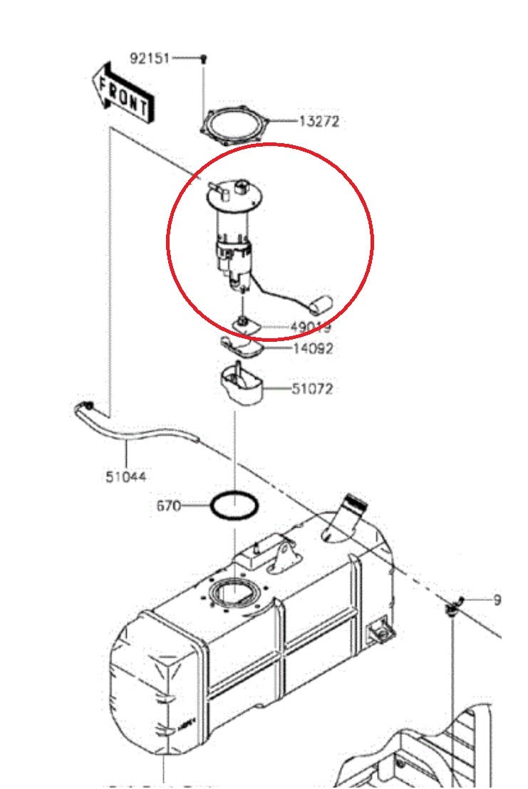 AA Fuel Pump Assembly For 2009-2020 Kawasaki Mule 4000 4010 SX Teryx 750 Part 49040-0718 - Image 3