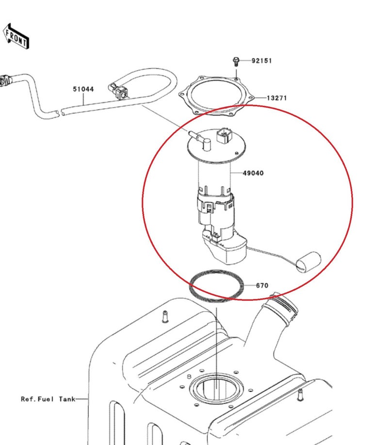 AA Fuel Pump Assembly For 2009-2020 Kawasaki Mule 4000 4010 SX Teryx 750 Part 49040-0718 - Image 2