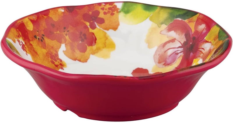 UP طقم أطباق ميلامين زهرية وردية من UPware على شكل زهور للباستا والأرز والحساء والسلطة خالية من BPA وآمنة في غسالة الصحون ومقاومة للكسر 7 بوصة مجموعة من 6 - Image 2