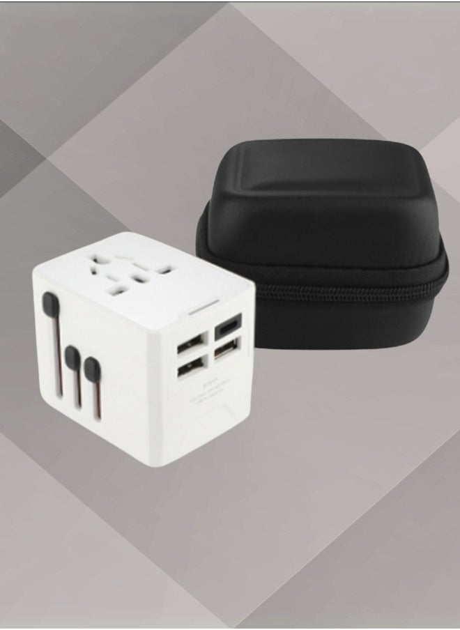 HaveDream - Global Conversion Plug, Multi-Function Travel Universal Conversion Socket - European And American Standards (White - 3USB + TYPEC) - Image 1