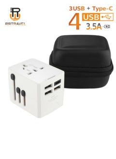 HaveDream Global Conversion Plug, Multi-Function Travel Universal Conversion Socket - European And American Standards (White - 3USB + TYPEC)  - Image 2