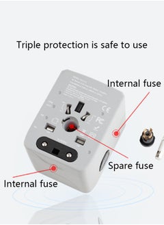 HaveDream Global Conversion Plug, Multi-Function Travel Universal Conversion Socket - European And American Standards (White - 3USB + TYPEC)  - Image 4