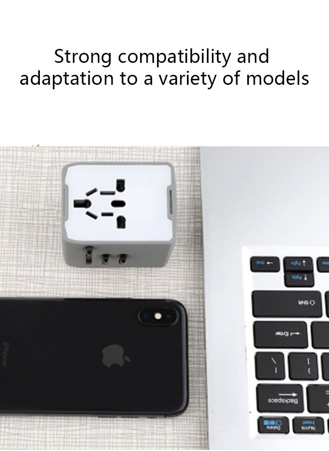 HaveDream - Global Conversion Plug, Multi-Function Travel Universal Conversion Socket - European And American Standards (White - 3USB + TYPEC) - Image 1