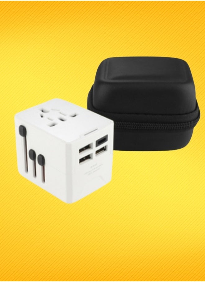 HaveDream - Global Conversion Plug, Multi-Function Travel Universal Conversion Socket - European And American Standards (White - 3USB + TYPEC) - Image 1