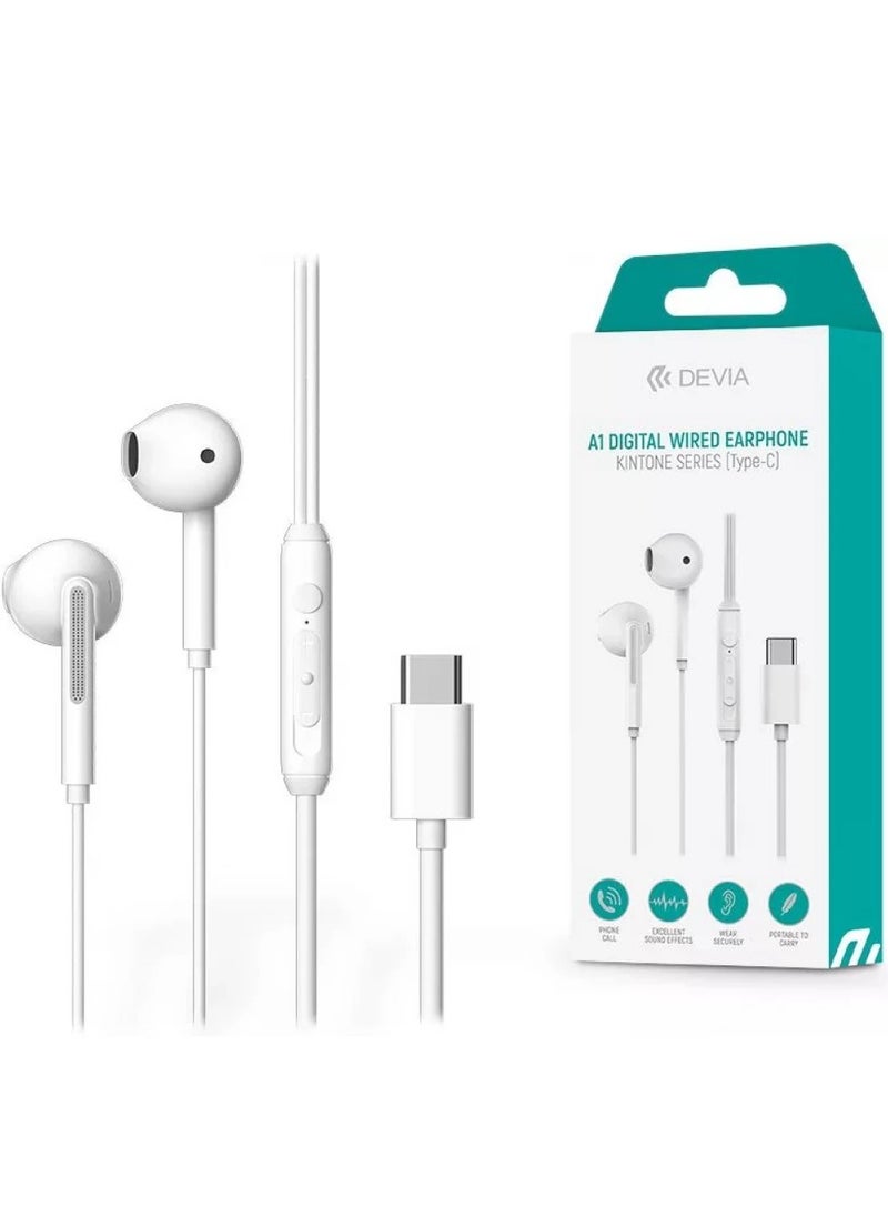 devia Devia A1 Digital Wired Earphones in White  - Image 2