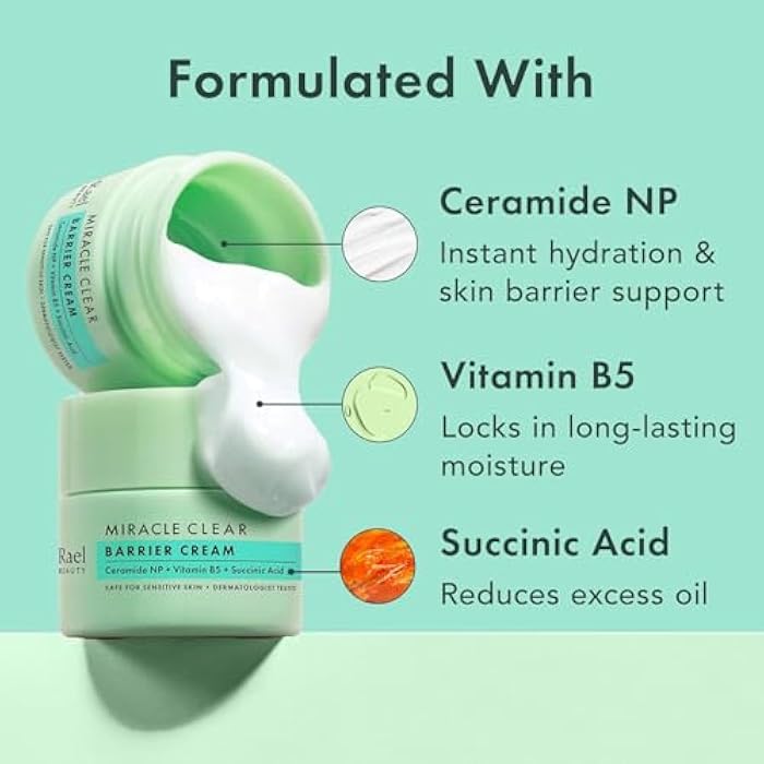 Rael Face Moisturizer, Miracle Clear Barrier Cream – Lightweight Moisturizer with Succinic Acid and Vitamin B5, Hydration, Korean Skin Care (1.8 oz) - Image 4