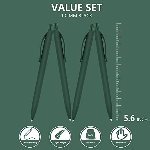 Deegtran 200 Pack No Bleed Green Barrel Click Pens, Wholesale Retractable Ballpoint Pens, Medium Point, Smooth Ink, 1.0MM Black Ink - Image 2