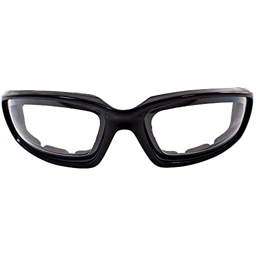 Birdz Eyewear Oriole Motorcycle Padded Glasses Black Frame with Clear Lens Anti Fog Foam Padding on the Entire Inside of the Glasses - Image 2