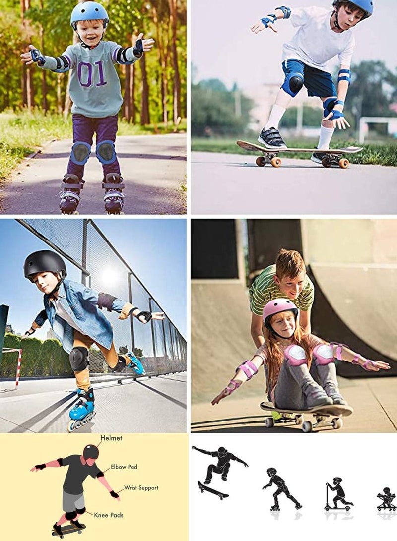 SUPER WINNER Kids Skateboard Helmet Protective Gear Set of 7 Pieces for Scooter, Cycling, Roller Skating, Use as Bike Helmets, It has Knee Pads Elbow Pads, Wrist Guards and Adjustable 100% Safety - Image 3