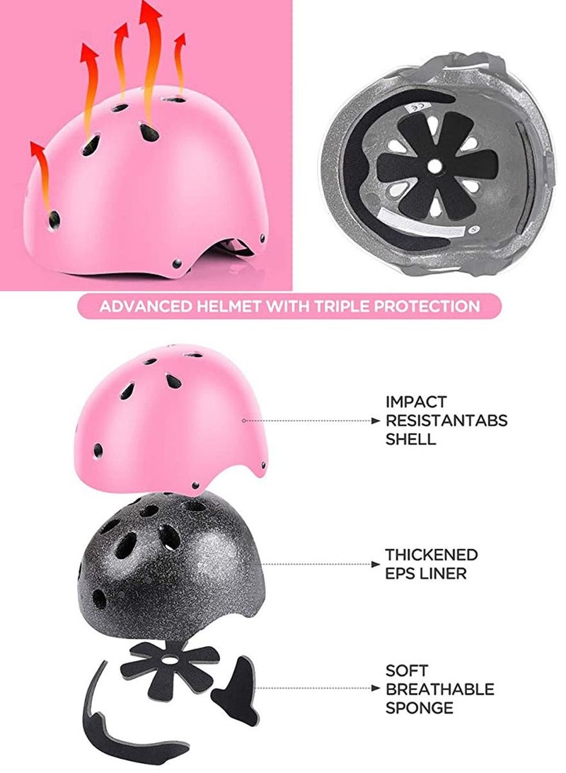 SUPER WINNER Kids Skateboard Helmet Protective Gear Set of 7 Pieces for Scooter, Cycling, Roller Skating, Use as Bike Helmets, It has Knee Pads Elbow Pads, Wrist Guards and Adjustable 100% Safety - Image 5