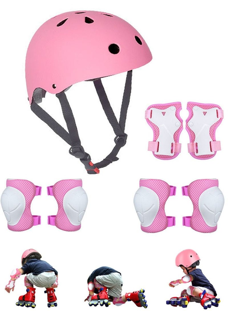 SUPER WINNER Kids Skateboard Helmet Protective Gear Set of 7 Pieces for Scooter, Cycling, Roller Skating, Use as Bike Helmets, It has Knee Pads Elbow Pads, Wrist Guards and Adjustable 100% Safety - Image 1