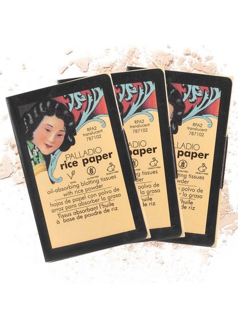 Facial Tissues For Oily Skin, Face Blotting Sheets Made From Natural Rice, Oil Absorbing Rice Paper With Rice Powder, 2 Sided, Instant Results, Translucent, 40 Count, Pack Of 3