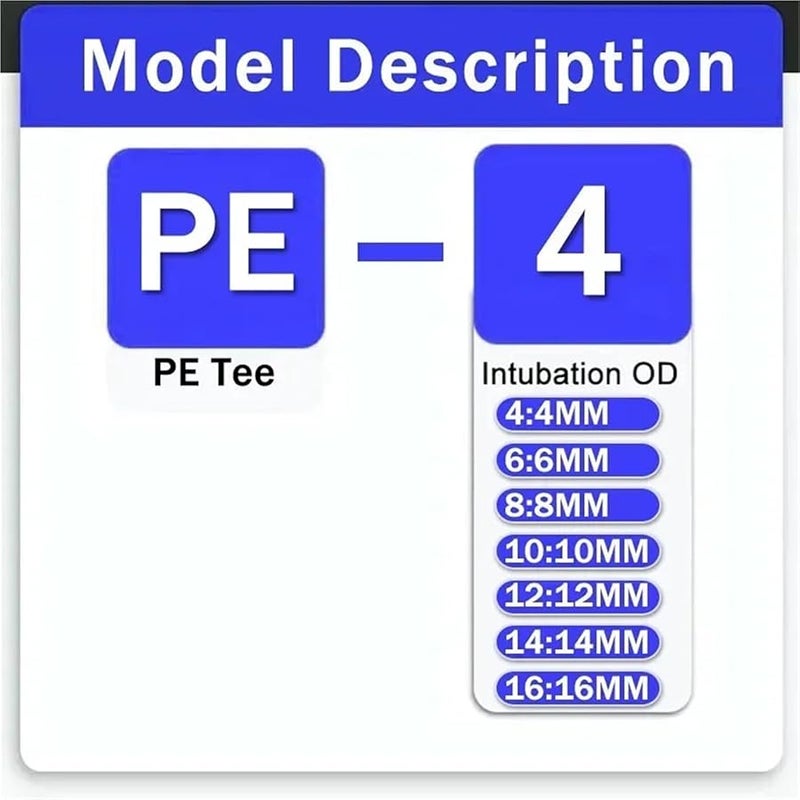 Pe 10 Pneumatic Connector Quick Connect Tee Reducer Plastic Pipe Hose 20 Pcs - Image 5