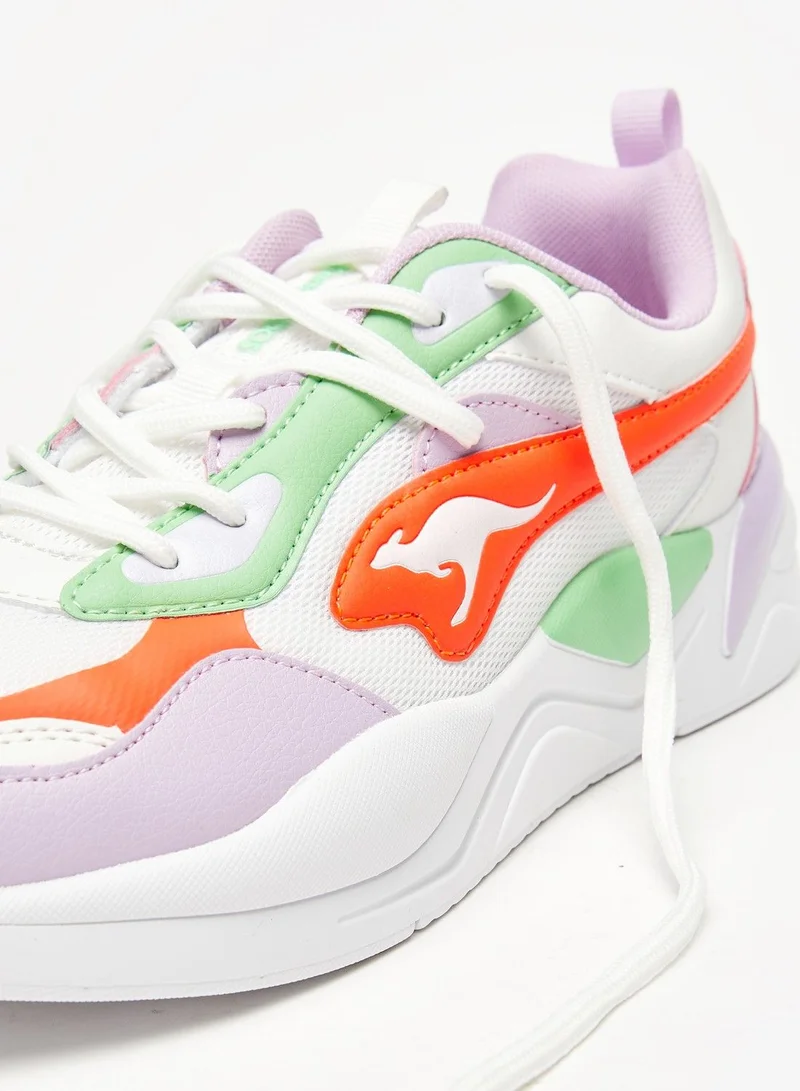 kangaROOS Women's Logo Detailed Lace-Up Sneakers Purple