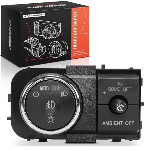 A-Premium مفتاح مصابيح أمامية A-Premium لوحة عدادات مفتاح خافت مصابيح أمامية متوافق مع شيفروليه ترافيرس 2013-2017 و بويك إنكلايف 2008-2014، استبدال# 25822152 - Image 1