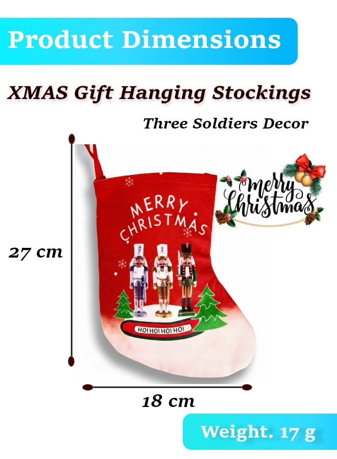 Feelings Christmas Stocking, Fabric – Red Santa Scene - Image 2