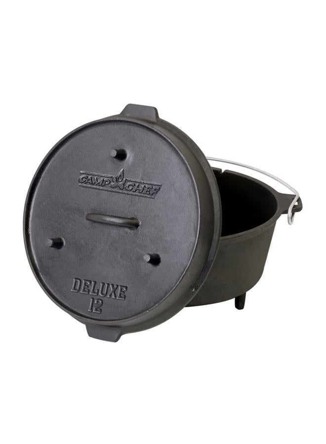 Camp Chef DO-12 Pre Seasoned Cast Iron Dutch Oven, Black - Image 1
