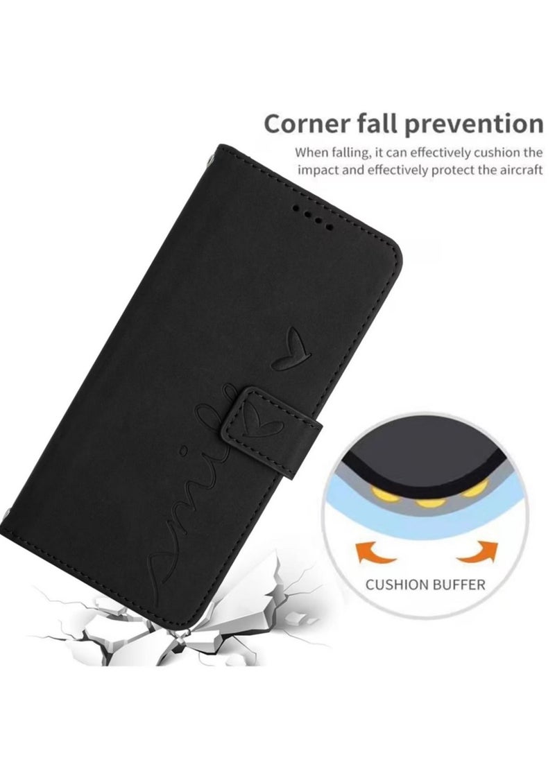 For TECNO Spark 10C Case,Premium Leather Wallet Case with Card Holder Kickstand Magnetic Closure Flip Folio Case Cover for TECNO Spark 10C,Black