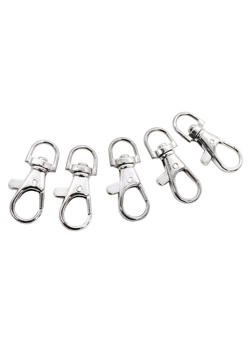 بيعتكلها 5 قطع من حلقات سلسلة المفاتيح المعدنية مع مشابك دوارة وحبل كبس وخطاف مخلب جراد البحر ومشابك العثور على المجوهرات (عبوة من 5) - Image 2