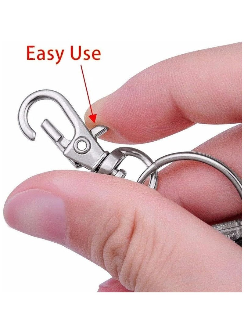 بيعتكلها 5 قطع من حلقات سلسلة المفاتيح المعدنية مع مشابك دوارة وحبل كبس وخطاف مخلب جراد البحر ومشابك العثور على المجوهرات (عبوة من 5) - Image 4