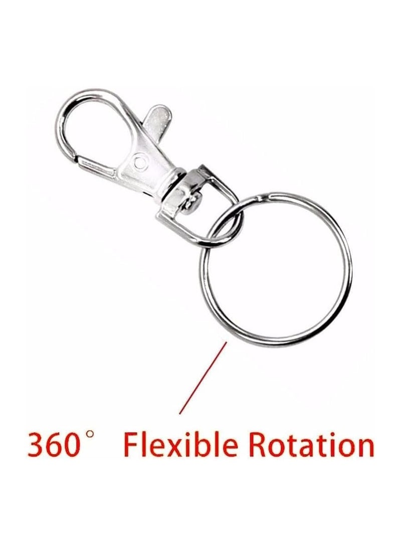 بيعتكلها 5 قطع من حلقات سلسلة المفاتيح المعدنية مع مشابك دوارة وحبل كبس وخطاف مخلب جراد البحر ومشابك العثور على المجوهرات (عبوة من 5) - Image 5