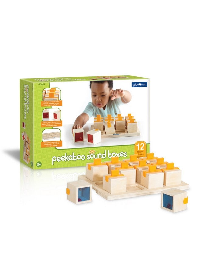 Guidecraft Peekaboo Sound Boxes with Storage Tray : Musical Toy for Children - Kids Early Learning and Development Toy - Image 1