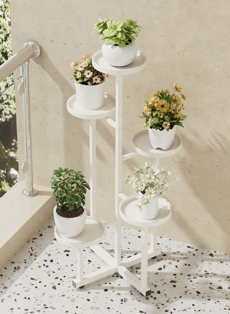 والالا رف زهور، حامل نباتات معدني، رف تخزين نباتات بخمس طبقات، حامل أواني زهور طويل، حامل عرض زهور عصري للشرفة، الحديقة، غرفة المعيشة. - Image 2