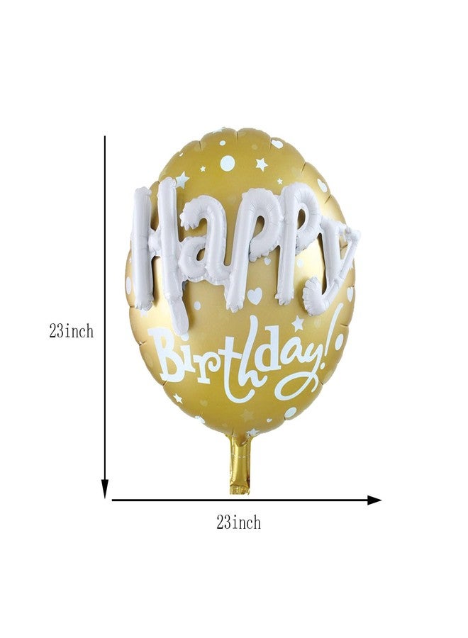 CSTYWC 5PCS Gold Happy Birthday Balloon Set - Gold Star & Round Balloons for Golden Birthday Decorations - Image 3