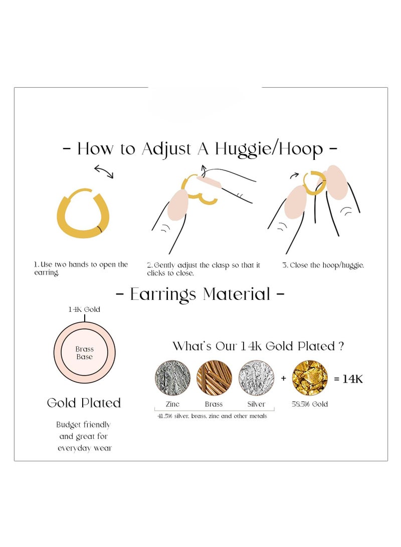 Mevecco Women Huggie Hoop Earrings Gold Initial A-Z Dangle Drop Cubic Zirconia 14K Gold Filled Small Simple Hypoallergenic Personalized Jewelry - 26 Letters - Image 4