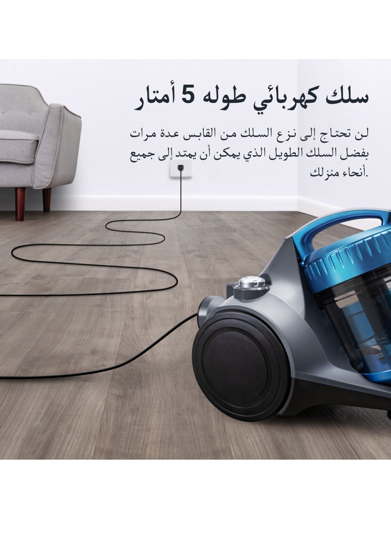 EUREKA 1800W Vacuum Cleaner 2.5L Dust Cup 16Kpa Cyclone Filtration Canister Bagless Vacuum Cleaner Washable Fliter for Pet Hair, Carpet, Tile, 220V, 15K0A  - Image 3