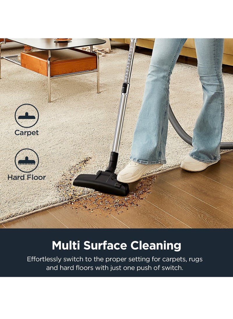EUREKA 1800W Vacuum Cleaner 2.5L Dust Cup 16Kpa Cyclone Filtration Canister Bagless Vacuum Cleaner Washable Fliter for Pet Hair, Carpet, Tile, 220V, 15K0A  - Image 2