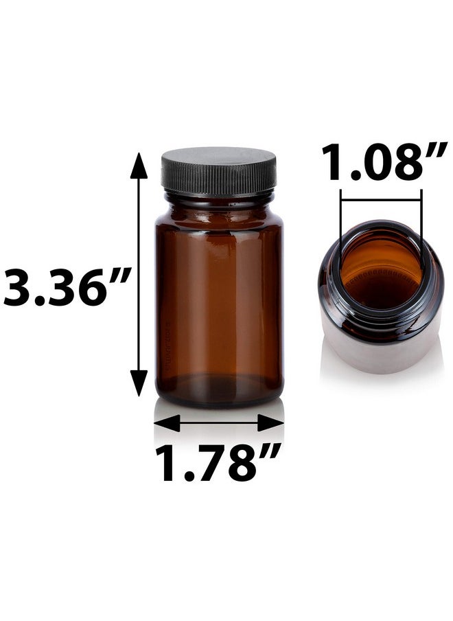 JUVITUS 2.5 Oz75 Ml Amber Glass Packer Bottle With Black Ribbed Lid (24 Pack)  - Image 2