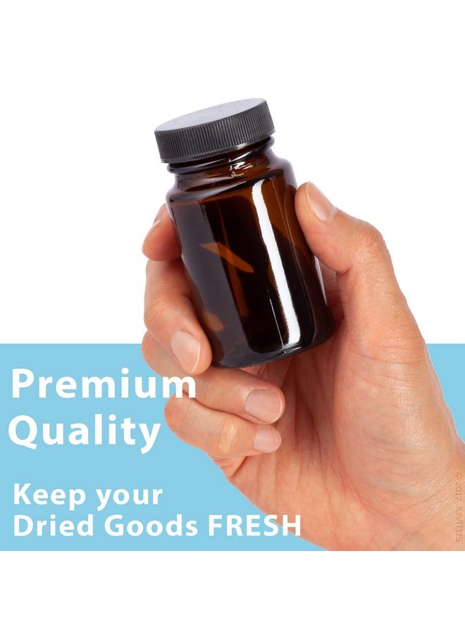 JUVITUS 2.5 Oz75 Ml Amber Glass Packer Bottle With Black Ribbed Lid (24 Pack)  - Image 5