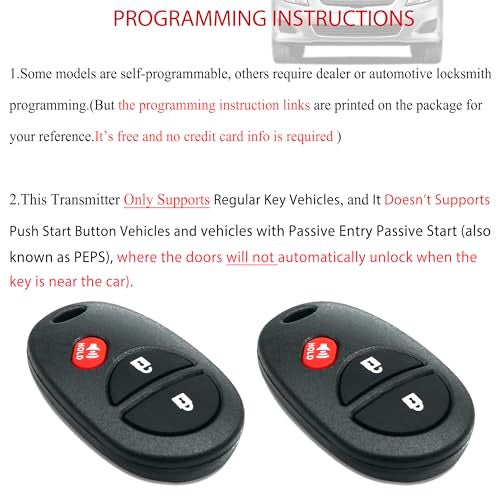 MechanMagic Car Key Fob Replacement for Toyota Tundra Tacoma Sequoia Sienna Highlander Keyless Entry Remote Control 2005 2006 2007 2008 2009 2010 2011 2012 2013 FCC ID:GQ43VT20T 2 Pack - Image 4