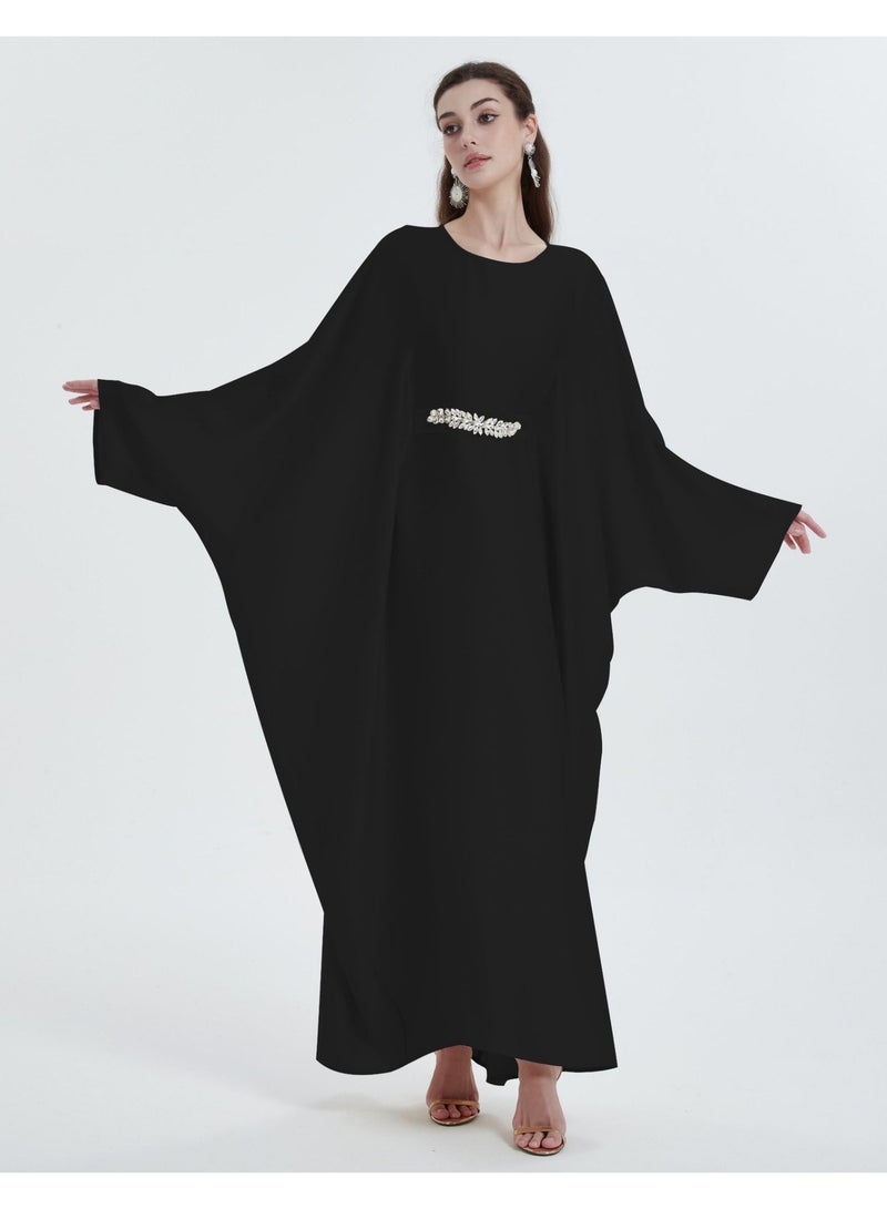 عام المرأة المسلمة في الشرق الأوسط قفطان الخفافيش كم الماس رداء - Image 1
