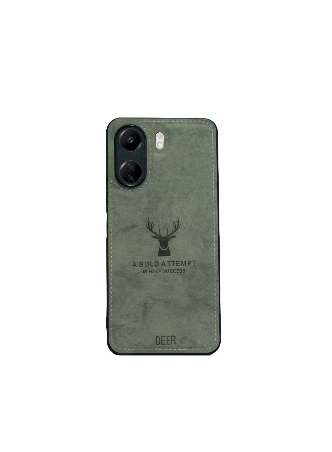 Digital Luxury Soft Texture Patterned Dirt-Resistant Anti-Shock Anti-Fingerprint Full Body TPU Case for Mi Redmi 13C (Gray)