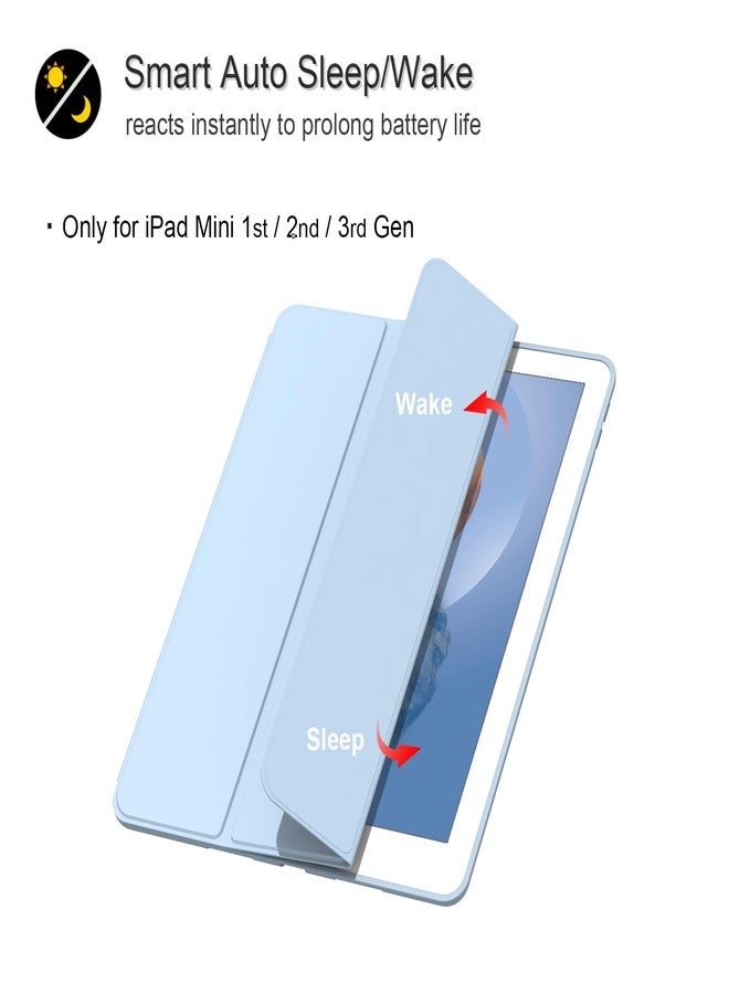 Divufus Case for iPad Mini 1/2/3 7.9 Inch, Lightweight Slim Auto Sleep/Wake Trifold Stand Smart Cover, Soft TPU Case for iPad Mini 1st/2nd/3rd, Light Blue - Image 2