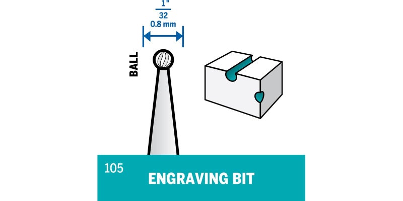 Dremel 105 Engraving Cutter, 1/8" Shank - Image 2