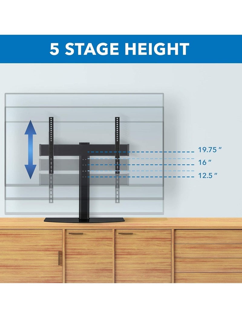 JAJEEK Universal Tabletop TV Stand Base with Adjustable Height | Fits 32" to 60" LED LCD TVs | Stable and Durable TV Mount | Easy Setup & Modern Design - Image 3